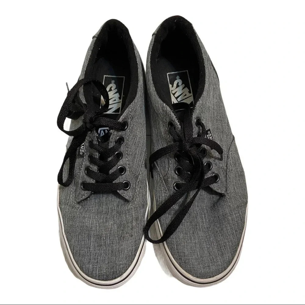 Vans Off The Wall Grey Herringbone Skate Shoe - Picture 3 of 10